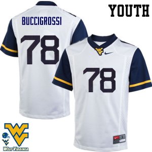 Youth West Virginia Mountaineers NCAA #78 Jacob Buccigrossi White Authentic Nike Stitched College Football Jersey WN15Y36QV
